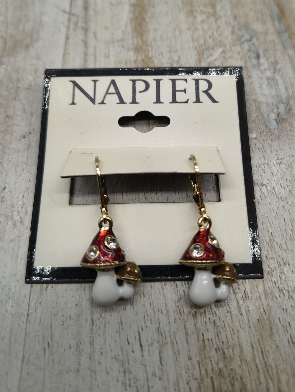 Napier Gold-tone Mushroom Earrings